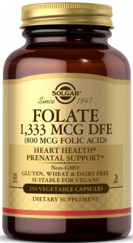 Solgar Folate 1,333 MCG DFE (800 MCG FOLIC ACID) Vegetable Capsules 100 капсул