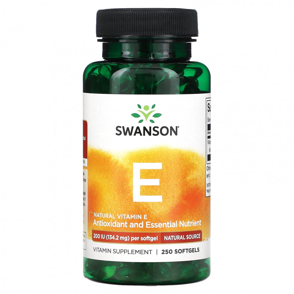Swanson Vitamin E Natural 200 Iu (134,2 mg) 250 капсул