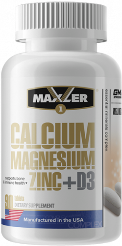 Maxler Calcium Magnesium Zinc + D3 (Кальций Магний Цинк) 90 таблеток