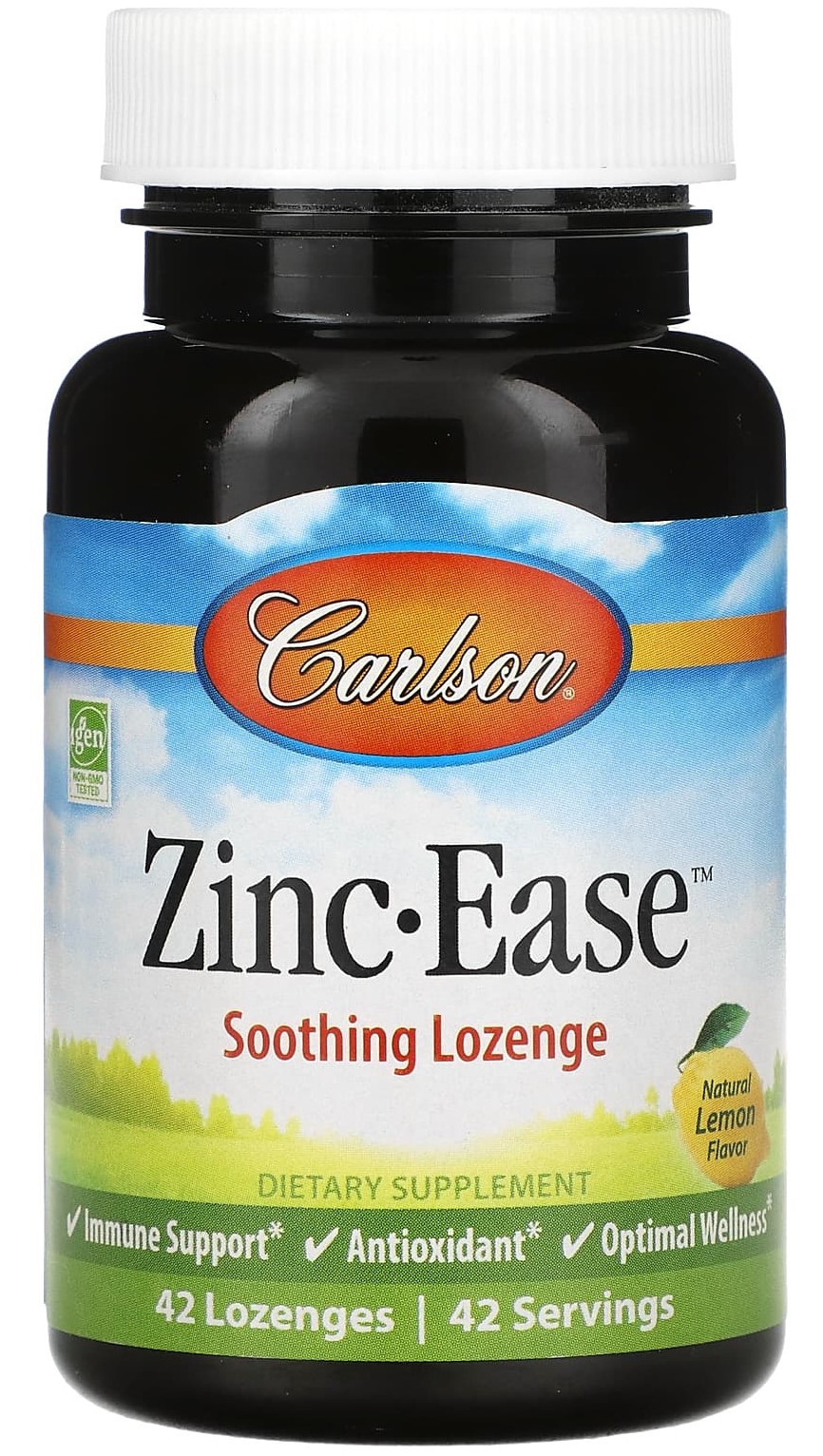 Carlson Labs Цинк цитрат Zinc-Ease 10 мг 42 пастилки