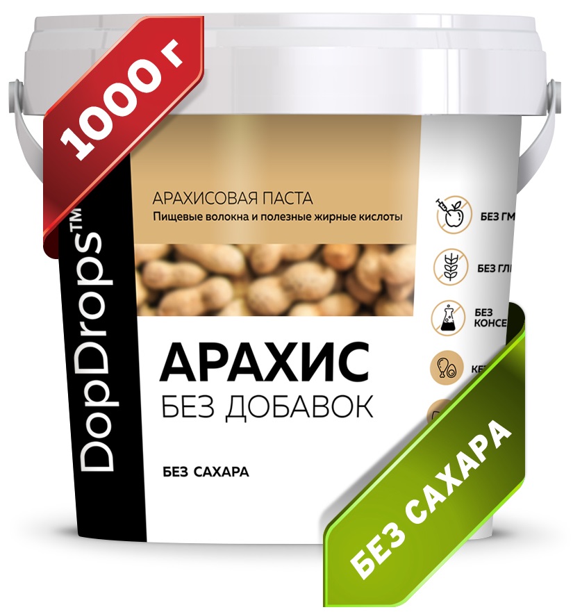 DopDrops Паста арахисовая хрустящая кранч 1000 грамм