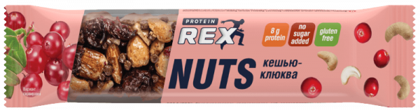 ProteinRex Батончик ореховый протеиновый Кешью-клюква 1 батончик - 40 грамм