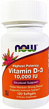 NOW Vitamin D-3 10000 IU 120 капсул