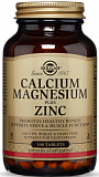 Solgar Calcium Magnesium Plus Zinc Tablets 100 таблеток