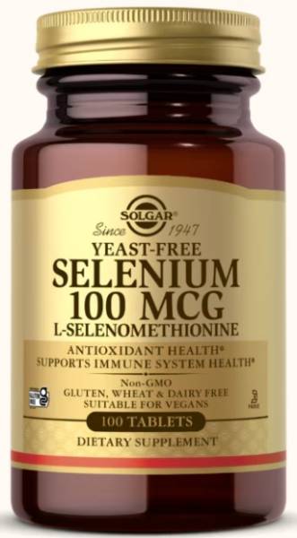 Solgar Yeast-Free Selenium 100 мкг Tablets 100 таблеток